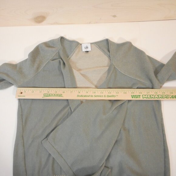 Cabi size S Pocket Cardigan Open Drape Front 100% Cotton 5132 Neutral Coastal - Picture 4 of 10